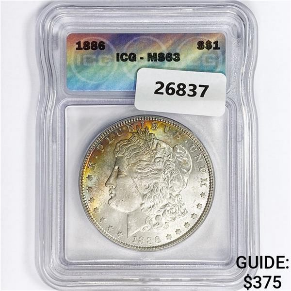 1886 Morgan Silver Dollar ICG MS63