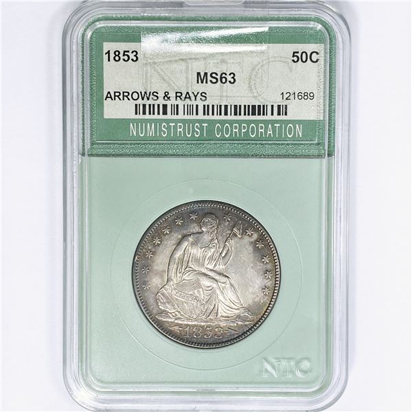 1853 Seated Liberty Half Dollar NTC MS63