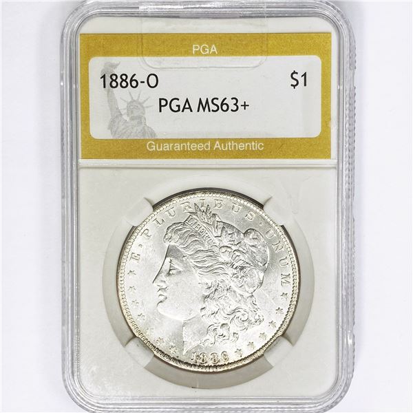 1886-O Morgan Silver Dollar PGA MS63+