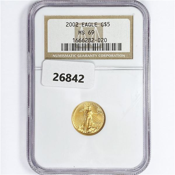 2002 $5 1/10oz American Gold Eagle NGC MS69