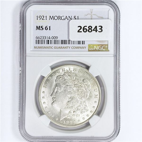 1921 Morgan Silver Dollar NGC MS61