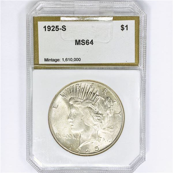 1925-S Silver Peace Dollar PCI MS64