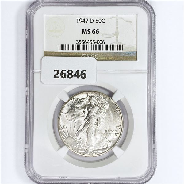 1947-D Walking Liberty Half Dollar NGC MS66