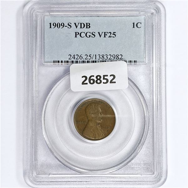 1909-S VDB Wheat Cent PCGS VF25