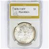 Image 1 : 1878 7/8TF Morgan Silver Dollar PGA MS63+