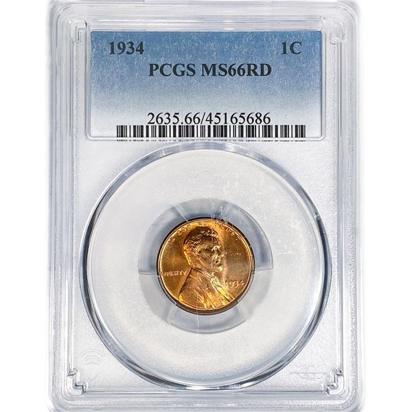 1934 Wheat Cent PCGS MS66 RD