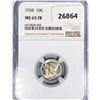 Image 1 : 1938 Mercury Silver Dime NGC MS65 FB