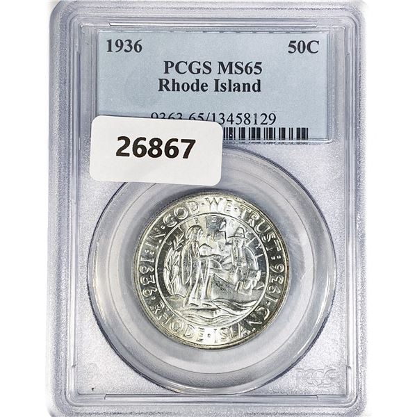 1936 Rhode Island Half Dollar PCGS MS65