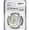 Image 1 : 1891 Morgan Silver Dollar NGC MS62
