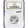 Image 1 : 1952 Washington Silver Quarter NGC MS66