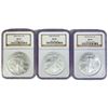 Image 1 : 2003 Set (3) American Silver Eagles NGC MS69