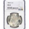 Image 1 : 1884-CC Morgan Silver Dollar NGC MS62
