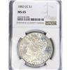 Image 1 : 1882-CC Morgan Silver Dollar NGC MS65