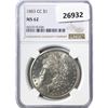 Image 1 : 1883-CC Morgan Silver Dollar NGC MS62