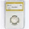 Image 1 : 1911-S Barber Quarter PGA MS63
