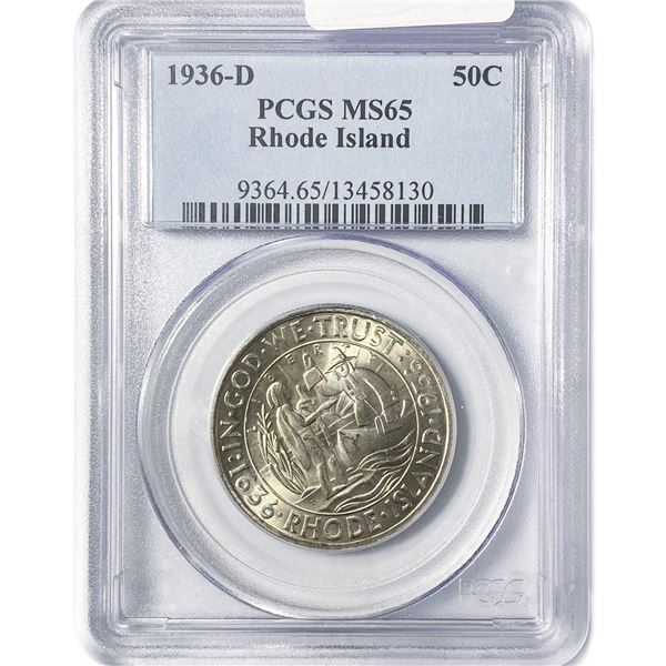 1936-D Rhode Island Half Dollar PCGS MS65