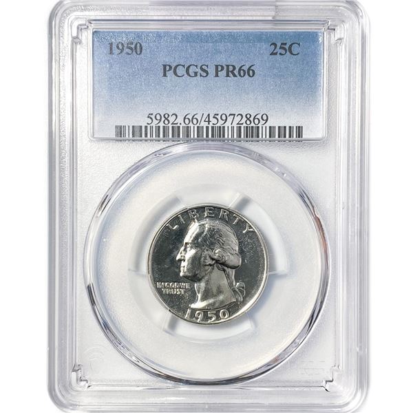 1950 Washington Silver Quarter PCGS PR66