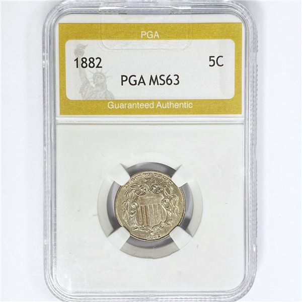 1882 Shield Nickel PGA MS63