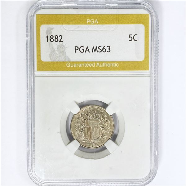 1882 Shield Nickel PGA MS63