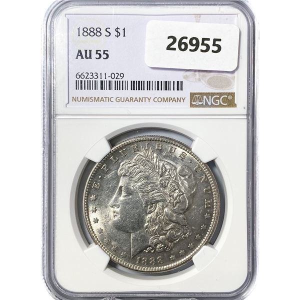 1888-S Morgan Silver Dollar NGC AU55