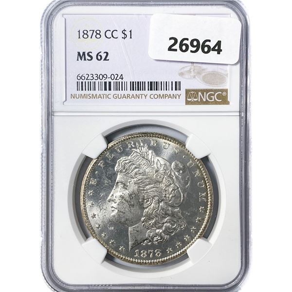 1878-CC Morgan Silver Dollar NGC MS62