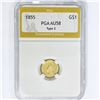 Image 1 : 1855 Rare Gold Dollar PGA AU58 Type 2