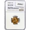 Image 1 : 1955-S Wheat Cent NGC MS67 RD