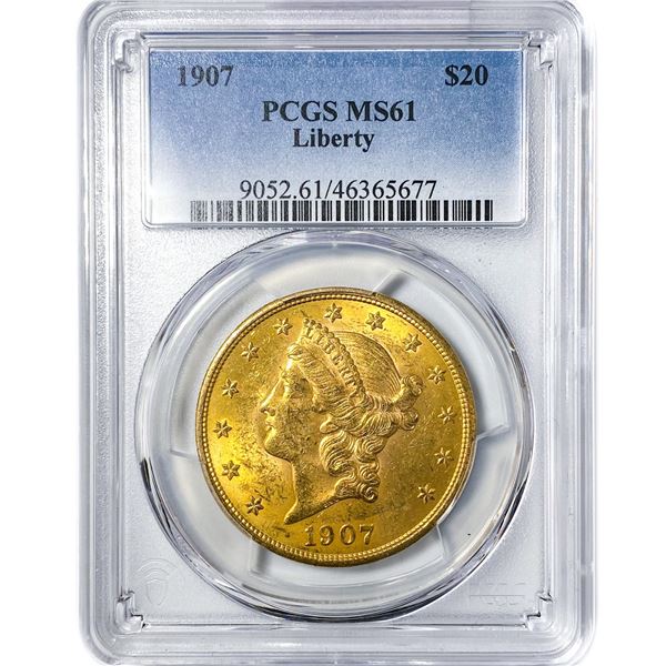 1907 $20 Gold Double Eagle PCGS MS61