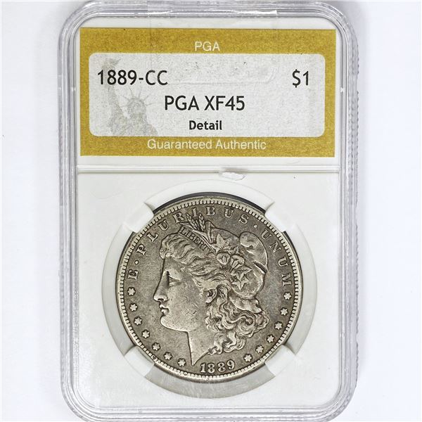 1889-CC Morgan Silver Dollar PGA XF45 Detail