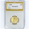Image 1 : 1990 $10 1/4oz American Gold Eagle PGA MS70