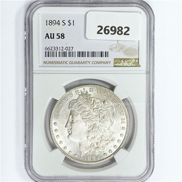 1894-S Morgan Silver Dollar NGC AU58