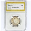Image 1 : 1941-D Washington Silver Quarter PGA MS66