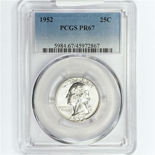 1952 Washington Silver Quarter PCGS PR67