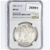 Image 1 : 1881-CC Morgan Silver Dollar NGC MS63