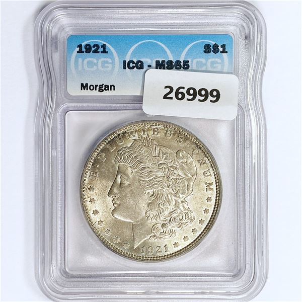 1921 Morgan Silver Dollar ICG MS65