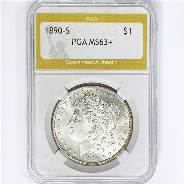 1890-S Morgan Silver Dollar PGA MS63+