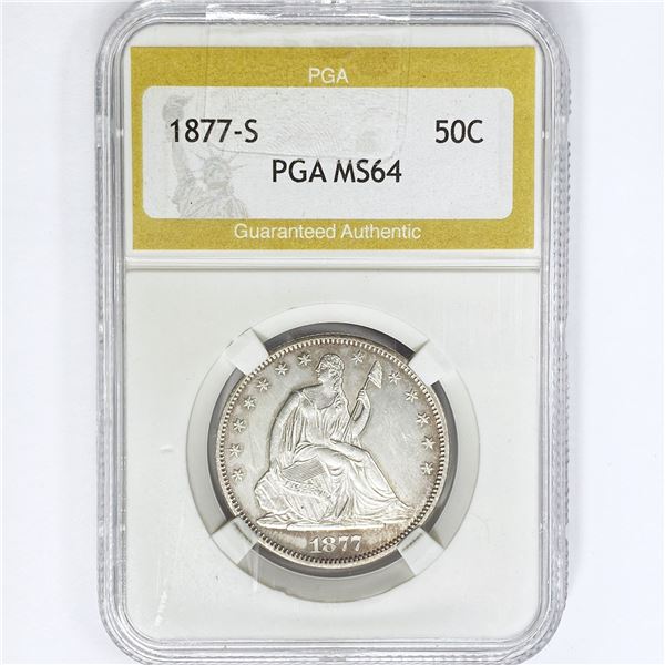 1877-S Seated Liberty Half Dollar PGA MS64