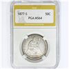Image 1 : 1877-S Seated Liberty Half Dollar PGA MS64