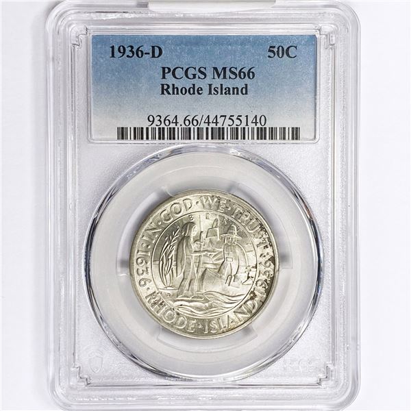 1936-D Rhode Island Half Dollar PCGS MS66