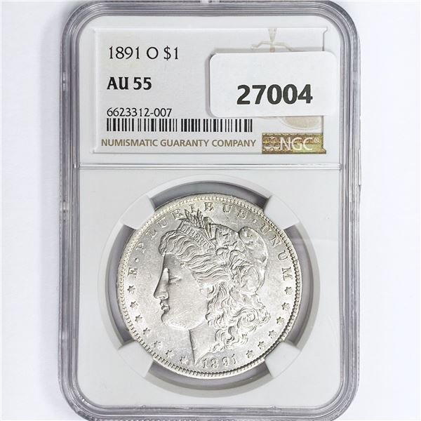 1891-O Morgan Silver Dollar NGC AU55