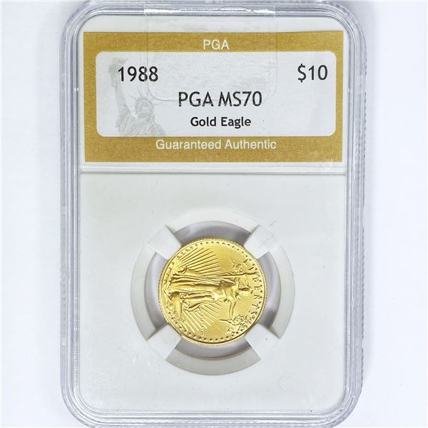 1988 $10 1/4oz American Gold Eagle PGA MS70
