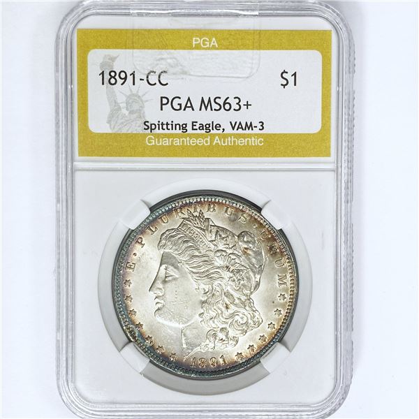 1891-CC Morgan Silver Dollar PGA MS63+ VAM-3
