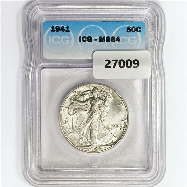 1941 Walking Liberty Half Dollar ICG MS64