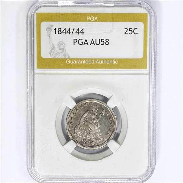 1844/44 Seated Liberty Dollar PGA AU58