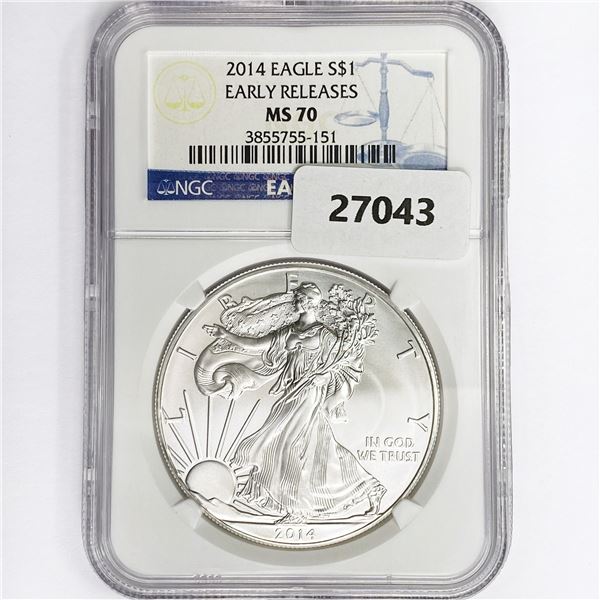 2014 American Silver Eagle NGC MS70