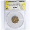 Image 1 : 1860 Indian Head Cent ANACS EF45 T-1, FS-401