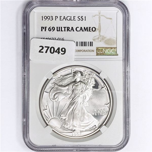 1993-P American Silver Eagle NGC PF69 UC