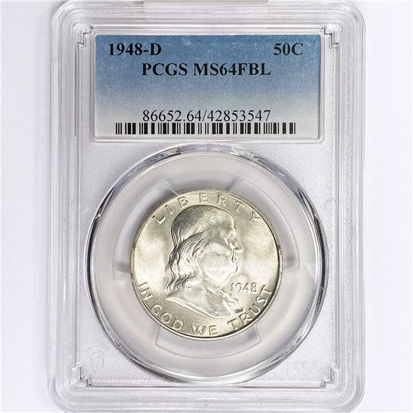 1948-D Franklin Half Dollar PCGS MS64 FBL