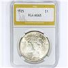 Image 1 : 1925 Silver Peace Dollar PGA MS65
