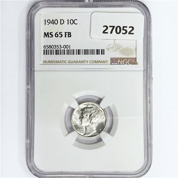 1940-D Mercury Silver Dime NGC MS65 FB